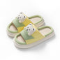 Cute Cartoon Bear Slippers Spring And Autumn Fashion Thick-soled  Mute Linen Slipper Women's House Shoes