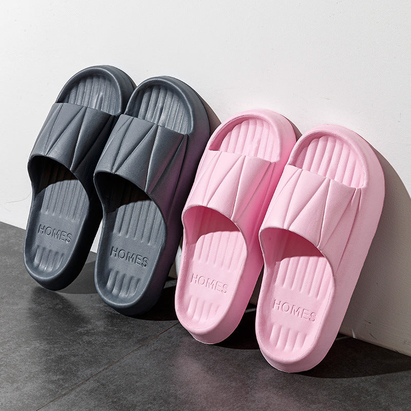 Non-slip Stripe Design Home Slippers Summer Thick Sole Floor Bathroom Slipper For Women Men House Shoes