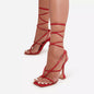 Fashion Square Toe High-heeled Sandals Women With Thin Straps