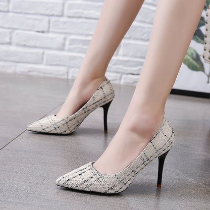 Small Fragrant Style New Shoes Shallow Mouth Stiletto High Heels