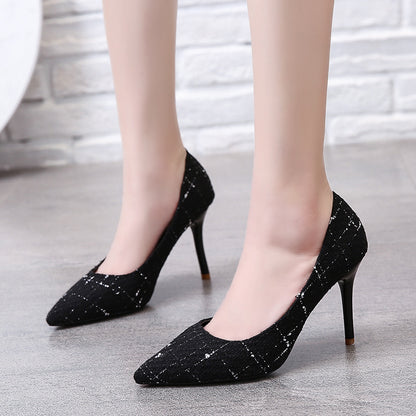 Small Fragrant Style New Shoes Shallow Mouth Stiletto High Heels