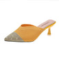 Fashion Simple Pointed Toe Flying Woven Stiletto High Heel Sandals