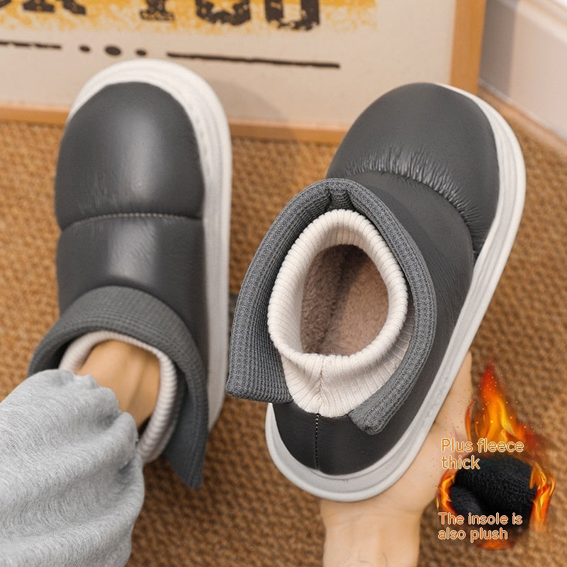 Snow Boots Men's Winter Warm Fur Integrated Waterproof Non-slip Home Cotton Slippers