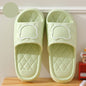 Rhombus Design Bear Slippers Indoor Non-slip Thick Soles Floor Bedroom Bathroom Slippers For Women Men Cute House Shoes