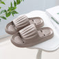 Summer Solid Color Stripe Slippers Non-slip Floor Bathroom Slipper Indoor House Shoes For Men Women Couples