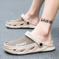 Mesh Sandals Half Pack Casual Bird's Nest Hole Shoes Men's Beach Lazy Half Slippers Plus Size