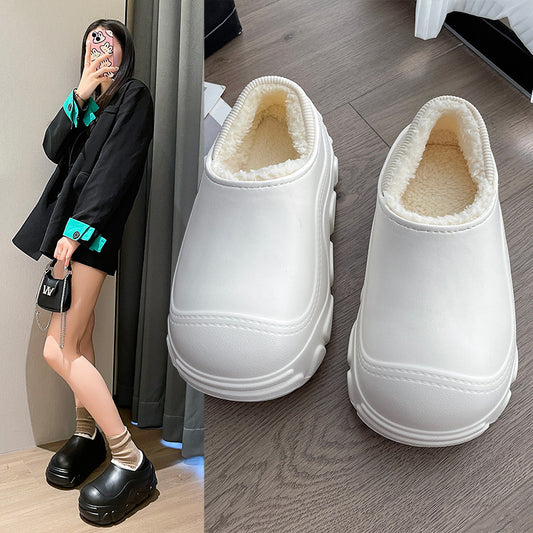 Women's Cotton-padded Shoes Non-slip Warm Shoes Eva Bag Heel