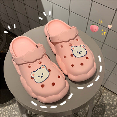 Hole Shoes Female Cute Cartoon Baotou Soft Thick-soled Student Casual Home