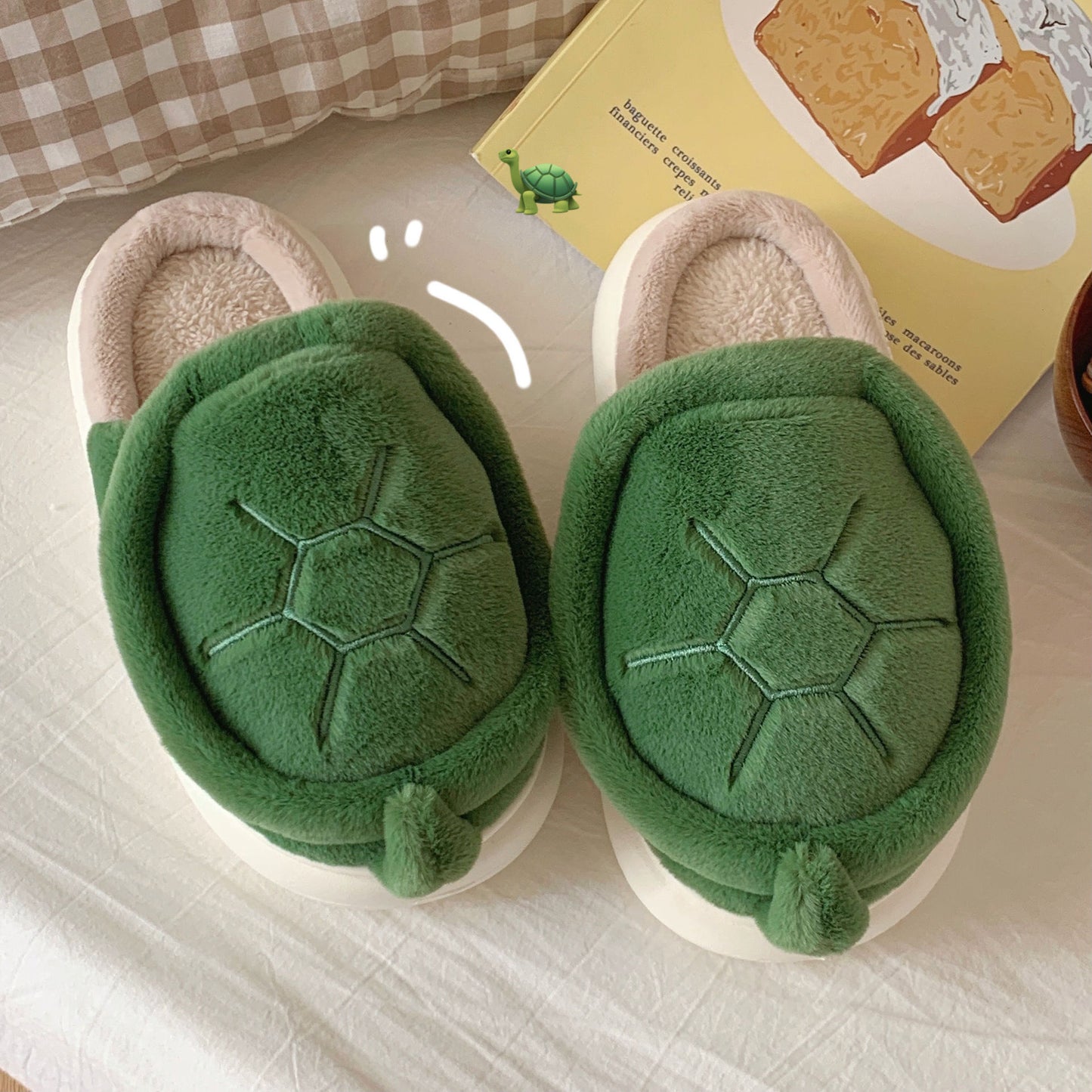 Fleece-lined Creative Little Turtle New Soft Soled Cotton Slipper