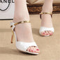 Korean version of the summer fashion word with fish mouth sandals Korean version of the nightclub toe ladies stiletto heels