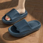 New Solid Striped Peep-toe Home Slippers Women Men House Shoes Non-slip Floor Bathroom Slippers For Couple