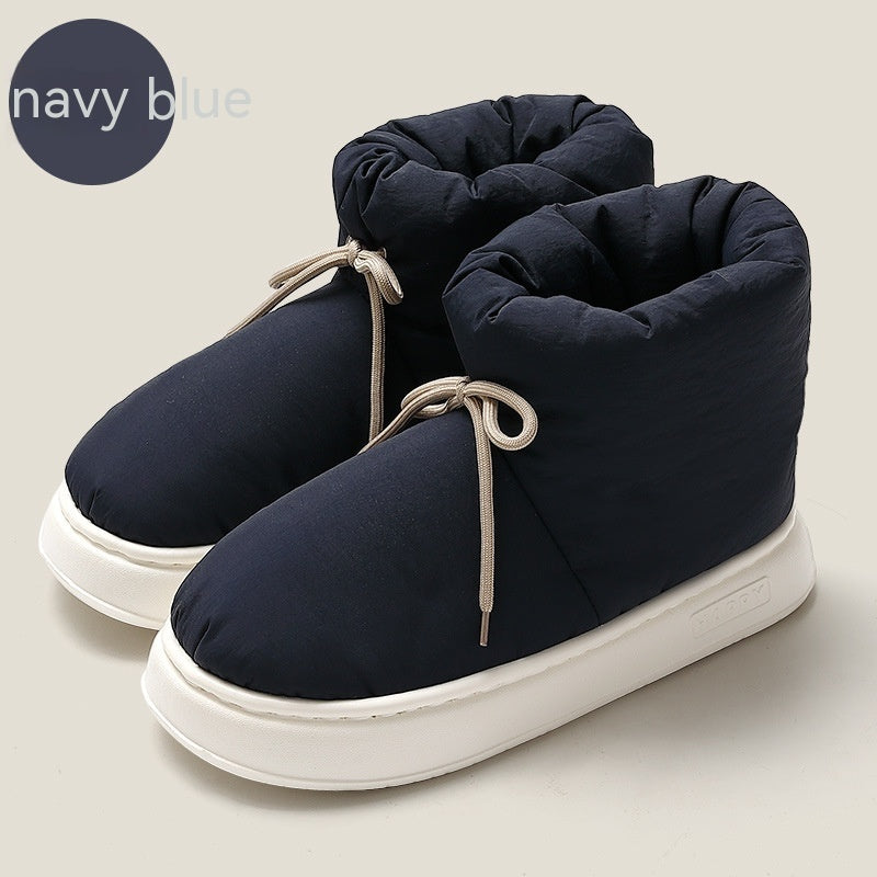 High Top Down Cotton Slippers For Women In Winter