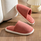 Solid Cotton Slippers For Women Autumn And Winter Warm Plush House Shoes Indoor Light Anti Slip Slippers Couple