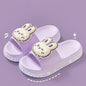 Cute Rabbit Slippers For Women Summer Fashion Letter Garden Shoes Indoor Anti-Slip Floor Bathroom Bathing Home Slipper