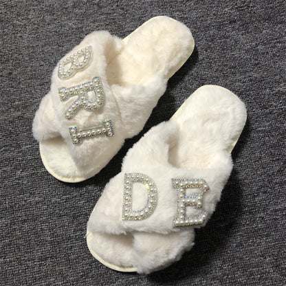 Plush Slippers Bridal Shower Shoes