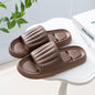 Summer Solid Color Stripe Slippers Non-slip Floor Bathroom Slipper Indoor House Shoes For Men Women Couples