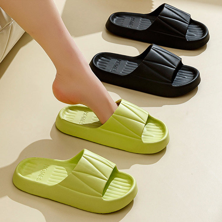 Non-slip Stripe Design Home Slippers Summer Thick Sole Floor Bathroom Slipper For Women Men House Shoes