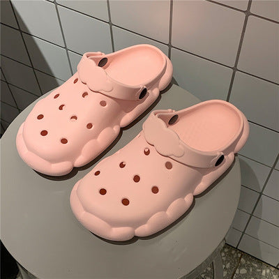 Hole Shoes Female Cute Cartoon Baotou Soft Thick-soled Student Casual Home