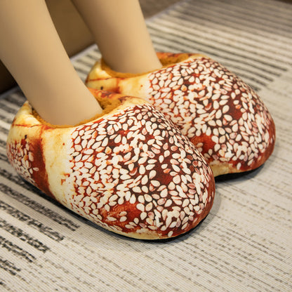 Creative Bread Toast Cotton Shoes Home Indoor