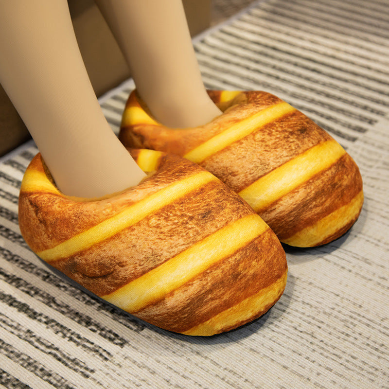 Creative Bread Toast Cotton Shoes Home Indoor