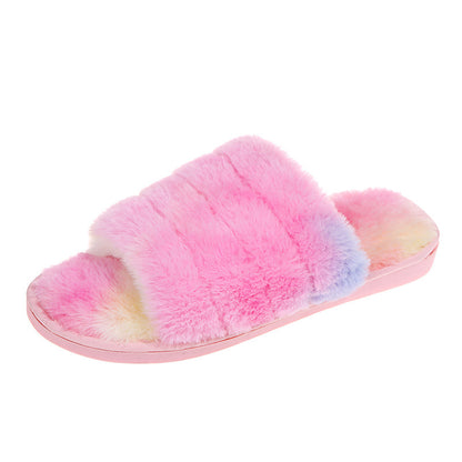 New Autumn And Winter Fluffy Slippers Women