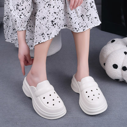 Hole Shoes Women's Outer Thick Bottom Half Slippers