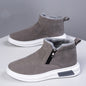 Fashion Snow Boots For Men Winter Warm Flat Cotton Plush Shoes With Side Zipper Casual Daily Fleece Ankle Boot