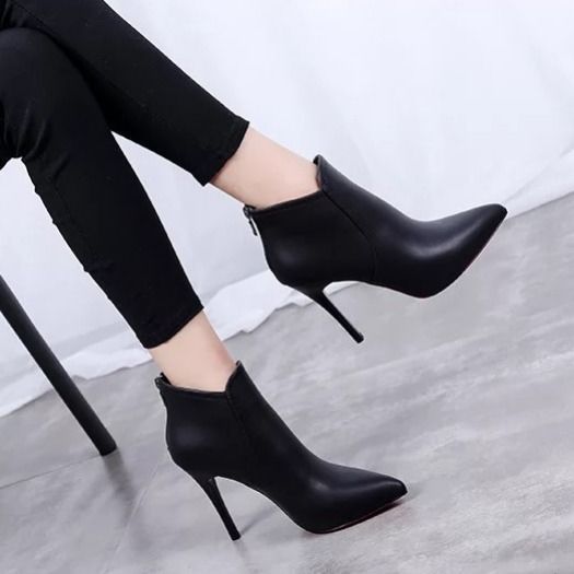 Female Pointed High Heel Short Shoes