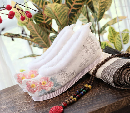 Antique Female Embroidered Cotton Shoes