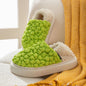 Bubbles Down Cotton Slippers For Women And Men Couples Non-slip Warm House Shoes With Back Heel