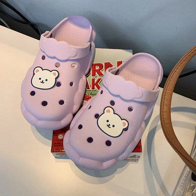 Hole Shoes Female Cute Cartoon Baotou Soft Thick-soled Student Casual Home