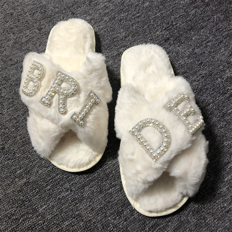 Plush Slippers Bridal Shower Shoes