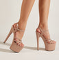 Women's Waterproof Platform Stiletto Ankle-strap High Heels