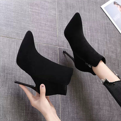 Sexy Stiletto Pointed High-heeled Martin Boots