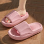 New Solid Striped Peep-toe Home Slippers Women Men House Shoes Non-slip Floor Bathroom Slippers For Couple