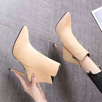 Sexy Stiletto Pointed High-heeled Martin Boots