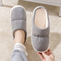 New Down Cotton Slippers Women Couple Winter Fashion Indoor Thick-soled Non-slip House Shoes Warm Floor Plush Slippers For Men