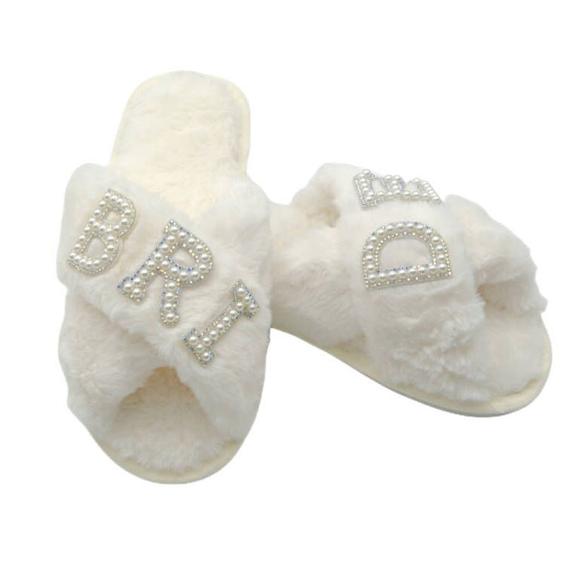 Plush Slippers Bridal Shower Shoes