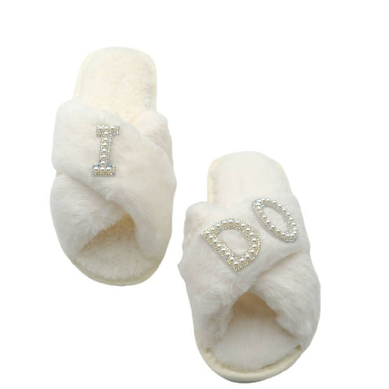 Plush Slippers Bridal Shower Shoes