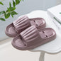 Summer Solid Color Stripe Slippers Non-slip Floor Bathroom Slipper Indoor House Shoes For Men Women Couples