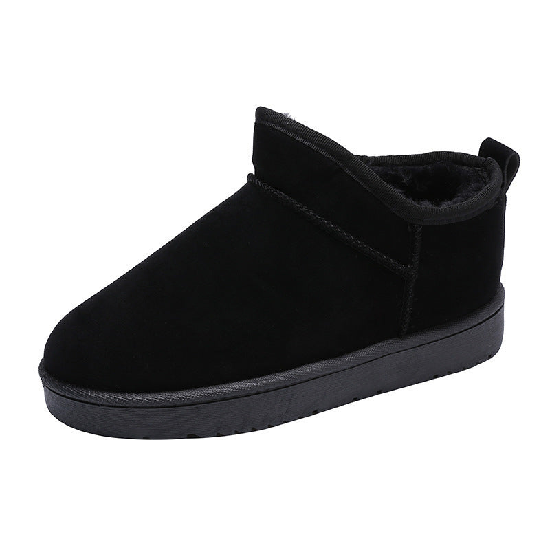 Solid Color Cotton Shoes Casual Sports Short Fleece-lined Boots