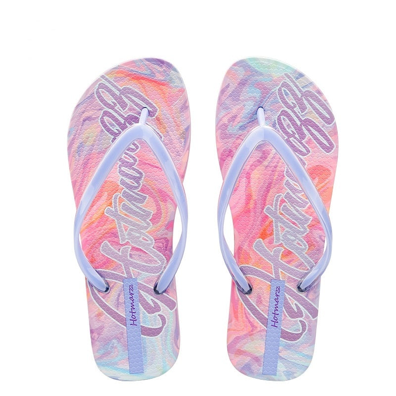 Ladies New Flip Flops Casual Lady Slippers Non Slip Outdoor Slippers Beach Shoes