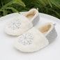 Comfortable Cotton Velvet Warm Postpartum Confinement Shoes Full Heel Wrap Slippers